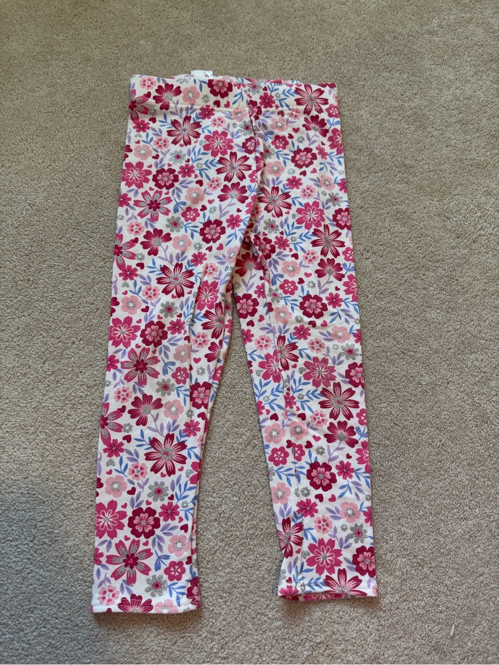 Isaac Mizrahi Pink Floral Print Girls Leggings